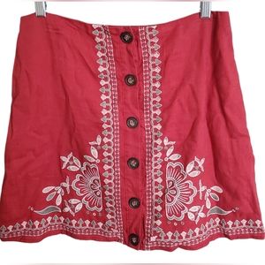 𖤗Blu Pepper Button Embroidered mini skirt𖤗